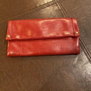 Women’s Wallet Red Foldover Soft Faux leather